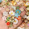 Different Random Mix Enamel Flower Charms For Jewelry Making Supplies Cute Tulip Tulip Rose Flowers Plant Charm Pendant Breloque