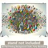 Colorful DNA Science Backdrop, STEM Education Classroom Photography Background