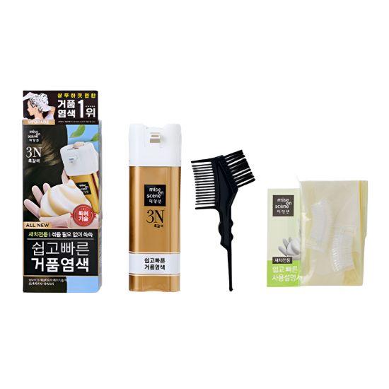 

mise en scène Easy & Quick Bubble Hair Dye 3N Dark Brown Foam Hair Color Korean Hair Coloring Kit