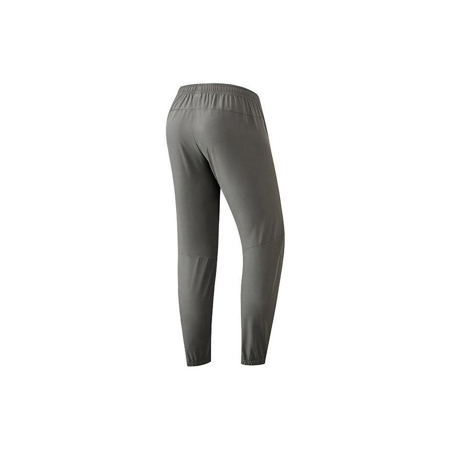 Anta Solid Color Straight Leg Elastic Waist Knitted Sports Pants Men Bottoms Gray Brown 952425503-3