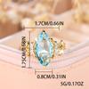 Cute Female Light Blue Zircon Stone Ring Trendy Yellow Gold Silver Color Engagement Rings For Women Bride Wedding  Gift