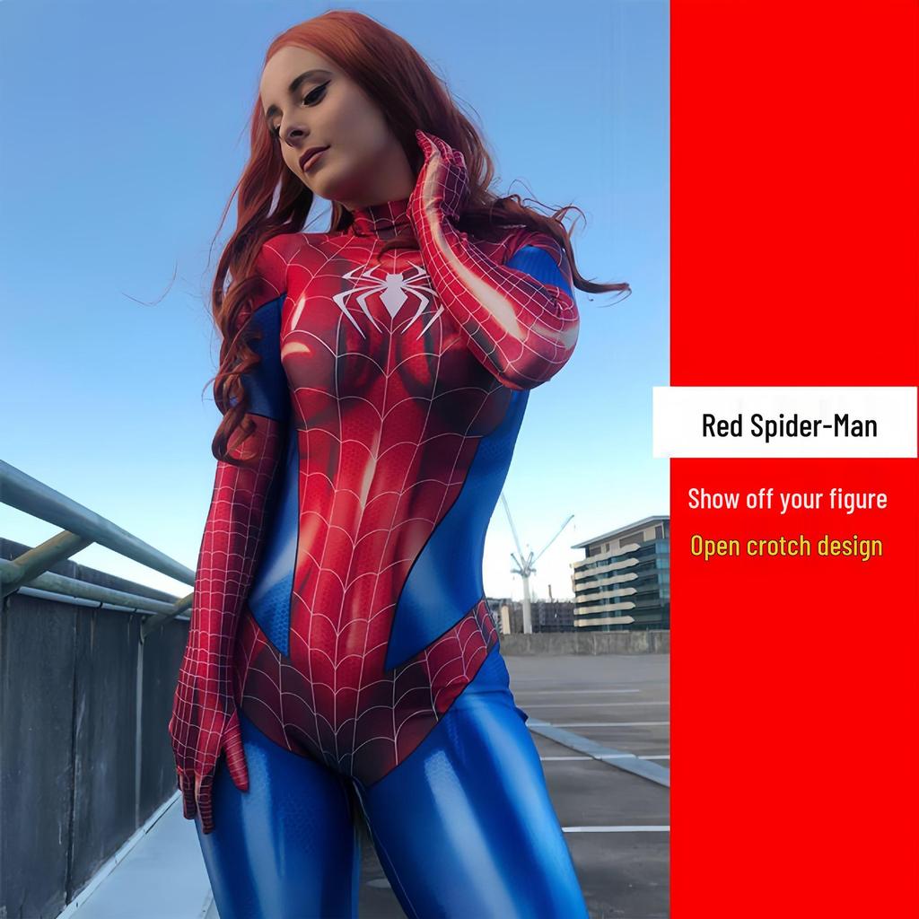 Costume da Cosplay di Daji di Halloween: Tuta nera da donna Spiderman, Costume di Asuka da Overwatch