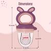 LuvLap Silicone Food Nibbler With Extra Mesh Soft Teether Feeder For Baby Infants Safe BPA Free Bunny Design Violet Pink Pack of 2