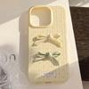 Korean-style fresh polka dot bow iPhone 16 phone case, suitable for Apple 17, soft 13, 3D 15 Pro Max, 12