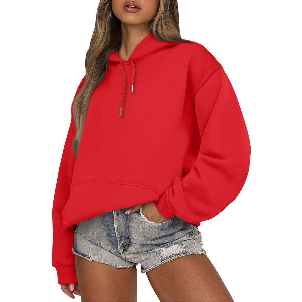 Women's Fashionable And Casual Long-sleeved Hooded Sweatshirt Top