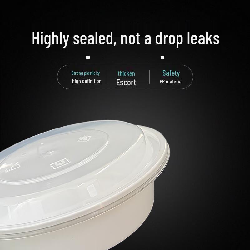 Einweg Runde Lebensmittelbehälter mit Klarsichtdeckeln, 1000ml (150 Sets)