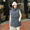 New Women's Cotton Vest Autumn Winter Cotton-padded Coat Parkas Korean Version Fashion Slim Hooded Cotton Vest Clip