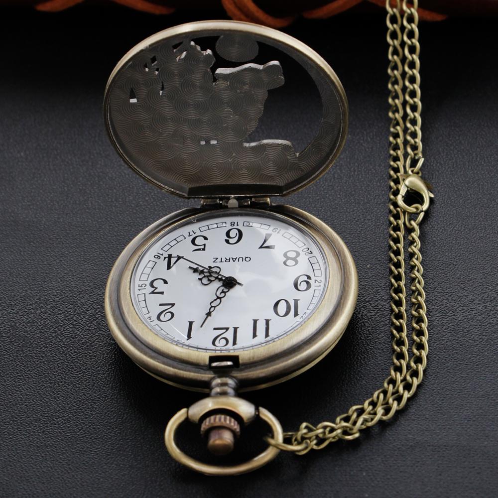 Moon Werewolf Beast Totem Quartz Pocket Watch Vintage Gentleman Pendant Universal Festival Gift for Boys and Girls
