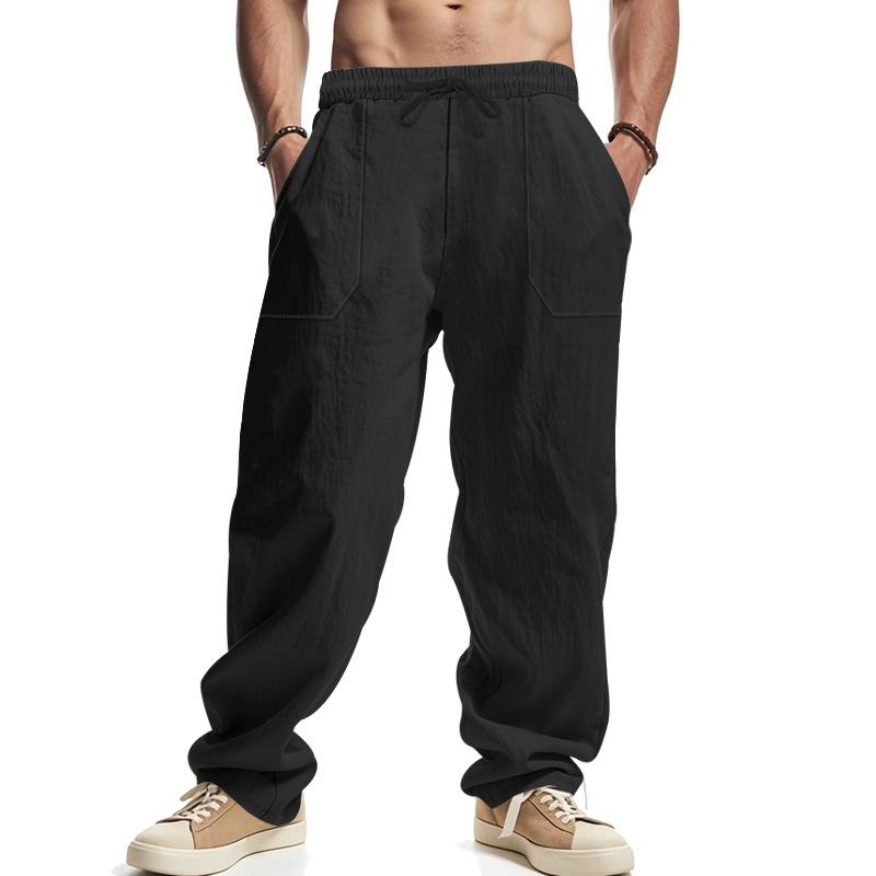 Men's Loose Wide Leg Casual Pants Men's New Linen Trend Hip Hop Sports Pants