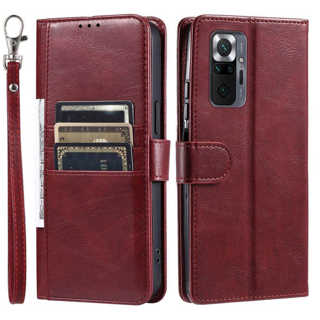 Cover for Xiaomi Redmi Note 10 Pro 4G Retro PU Leather Flip Wallet Phone Case Multi Card Slots