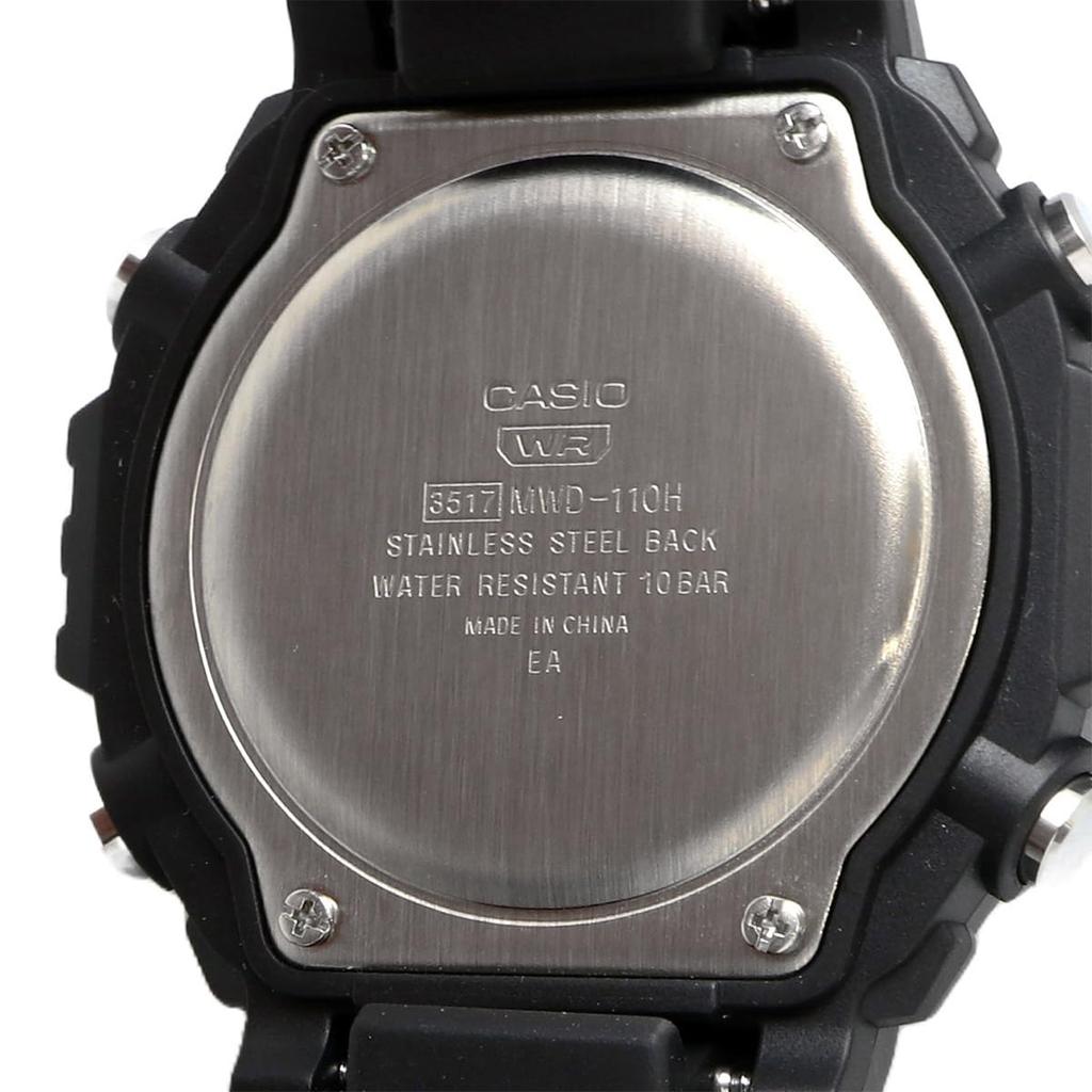 Casio Standard Digital Metal Face Watch Dark Gray with Black Inverted Overseas Model Men's MWD-110H-8BV LCD