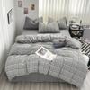 Japan Style Duvet Cover Geometric Plaid Single/Queen/King Quilt Cover Washed Cotton Dekbedovertrek 200x200(pillowcase Need Order