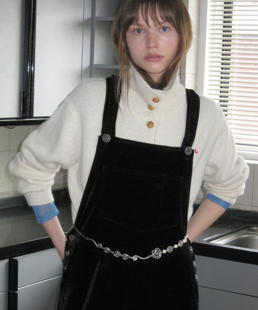 SINOON Rose Beads Chain Belt (Silver Gold)