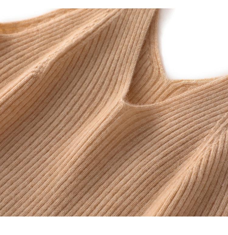 Women's V-Neck Wool Knit Vest: Autumn/Winter Solid Color Sleeveless Camisole for Commuting.