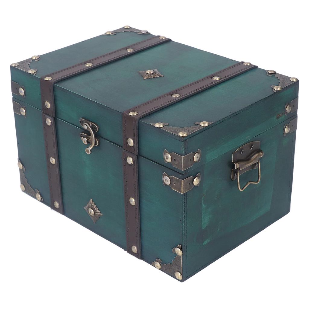 Treasure Chest Storage Box Antique Exquisite Wooden Jewelry Box for Movie Props Window Display