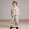 Completo Formale a Righe per Ragazzi Camicia Gilet Pantaloni Outfit da Gentiluomo per Bambini Matrimonio Festa di Compleanno Sfilata Diploma Abito Completo