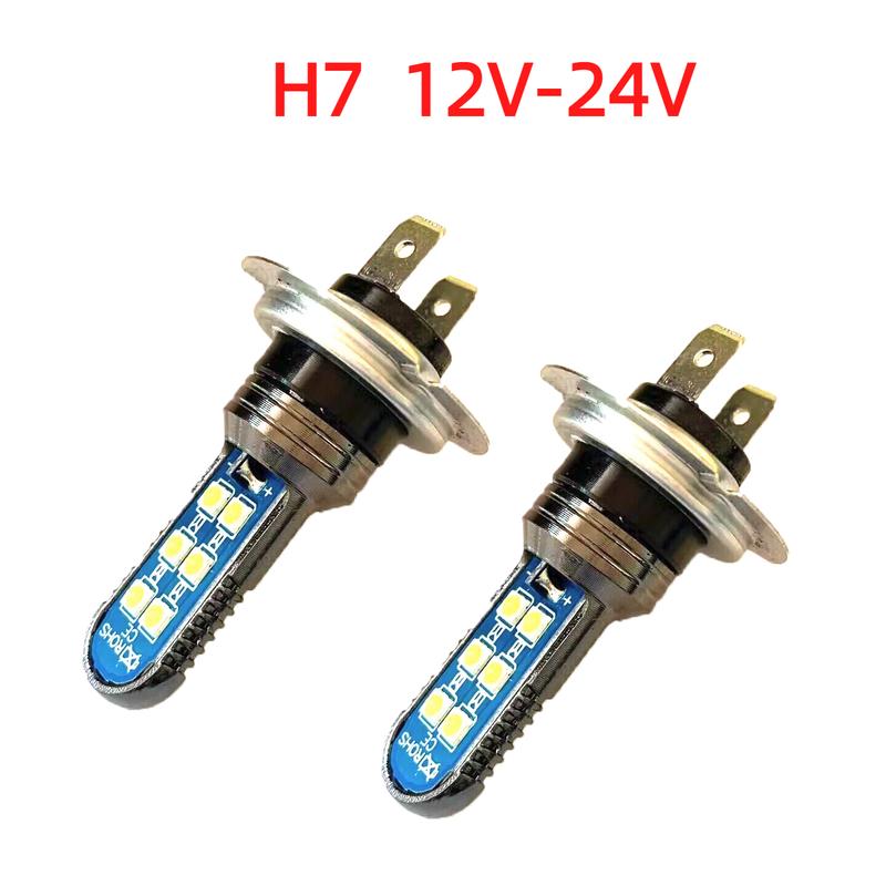 2PCS Super bright fog lamp H7  6000K white car truck motorcycle LED bulb 12V24V Front fog lights 2PCS  H7 white