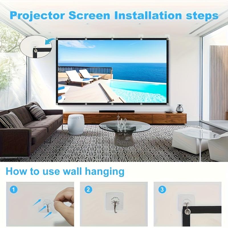 60-150 Inch Foldable Projection Screen Portable Polyester Display Fabric for Outdoor Movies Home Theater Office Meetings