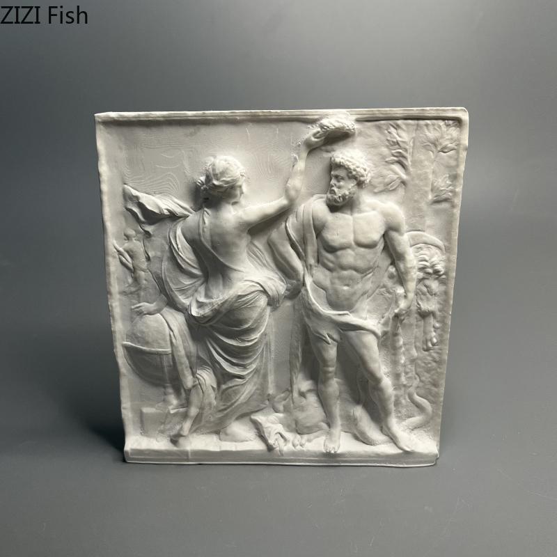 Roman Hercules Plaster Statue Crafts Desk Decoration Ornaments Creative Hercules Characters Sculpture Room Aesthetic Decor