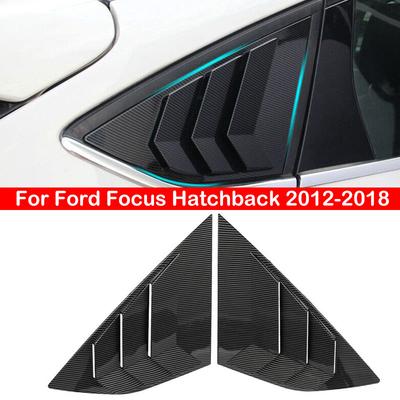 Für Ford Focus Schrägheck 2012-2018 Auto Heckklappen-Lüftungsgitter Seitenjalousie Viertelabdeckung Zierleiste Aufkleber Lufteinlass ABS Kohlefaser