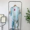 Japanese Style Kimono Pajamas Women's Summer Thin Ice Silk Short Sleeve Bathrobe Sexy Two-Piece Sling Homewear Can Be Outwear