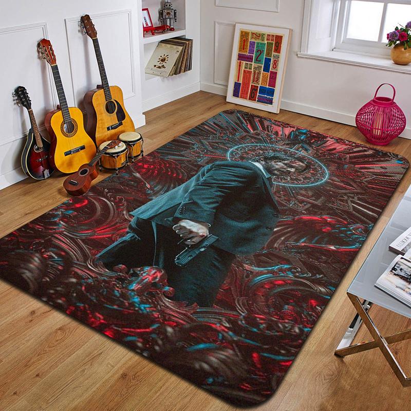Tappeto stampato J-John Wick, tappetino da yoga alla moda, tappeto decorativo per camera da letto, soggiorno, bagno, tappetino decorativo per pavimento, regalo di compleanno