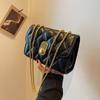 New Chain Embroidery Thread Pu Small Square Bag Women's Bag Popular Fashion Versatile Shoulder Messenger Bag