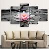 5 Pieces Natural Lotus Posters and Prints Canvas Painting Pond Flower Picture Wall Art Living Room Landscape Home Decor No Frame