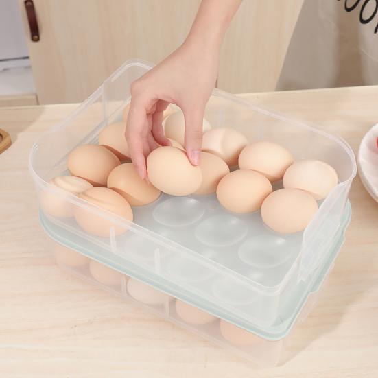Stackable Home Storage Box Kitchen Refrigerator Egg with Holder Container Lid