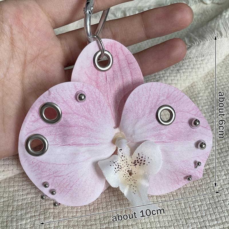 Butterfly Orchid Keychain Simulation Flower Bag Pendant Decoration Accessories Gifts