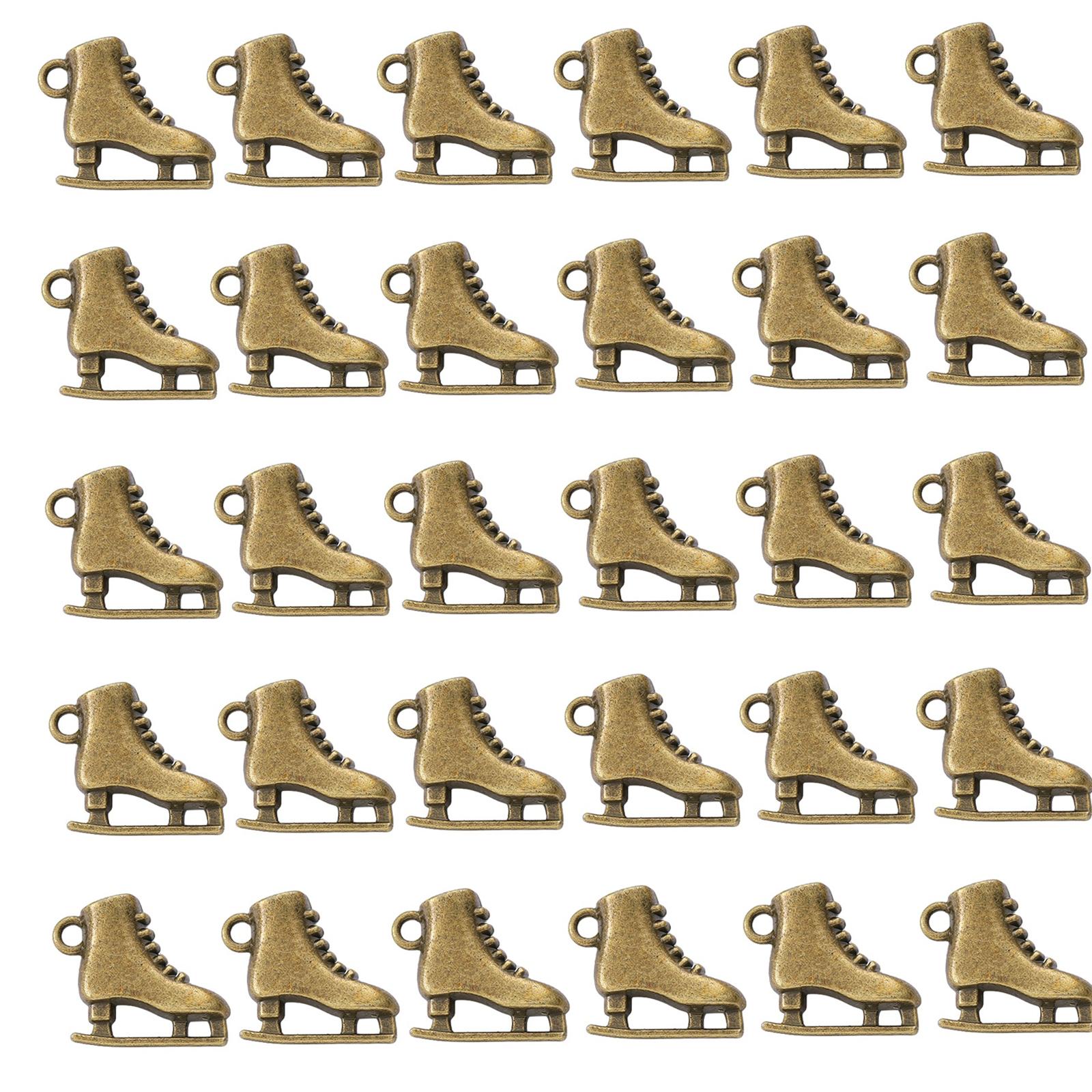 

30 шт. отличительные подвески в виде коньков компоненты винтажные сплавные подвески в виде коньков для самостоятельного изготовления ожерелья, серег, браслета