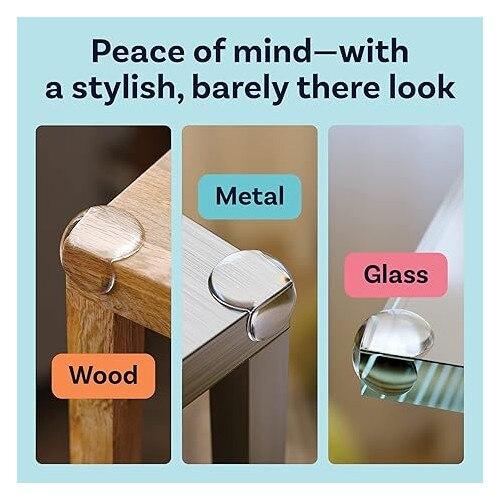 20-Pack Silicone Corner Guards Baby Proofing, Anti-Slip Furniture Corner Protectors for Kids, 2 Shapes Clear PVC Safety Edge Guards
