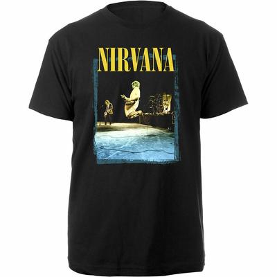 ** Nirvana Kurt Cobain Live At Reading Stage Jump T-shirt **