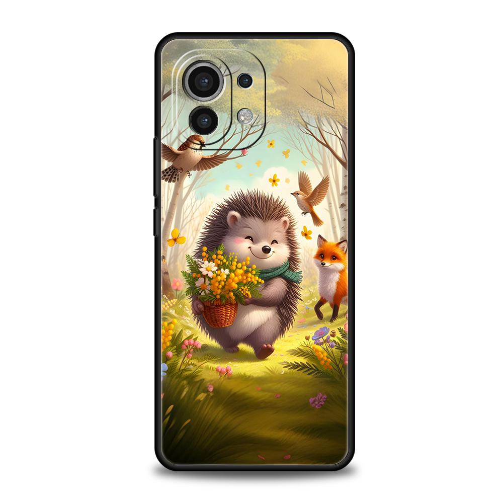 

Чехол для телефона для Xiaomi Mi 17 Pro Max 15 14 13 12 11 Ultra 15T 14T 13T 12T 11T Pro Lite Мягкий ТПУ Осенний Милый Дизайн с Ежиком Xiaomi 13 Lite