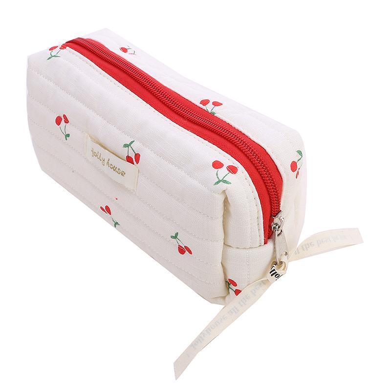 Cherry Embroidery Cosmetic Bag Handbag Canvas Bag Coin Purse Cosmetic Bag Makeup Bag Travel Bag Storage Bag