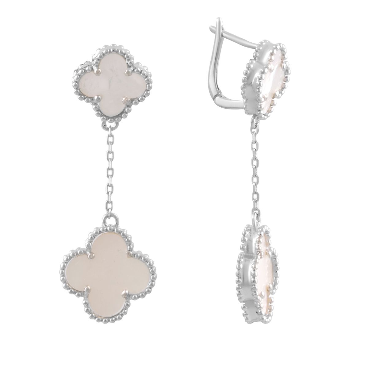 

Срібні сережки з натуральним перламутром (2082699) білий