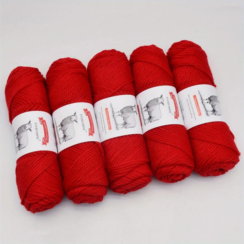 5 szt. Przędza z wełny merynosów Wielokolorowa Gruba Robótka Ręczna Materiały Miękka i Ciepła 500g/1.1lb Łącznie Ręczne Dzierganie i Szydełkowanie Materiały do Rękodzieła DIY