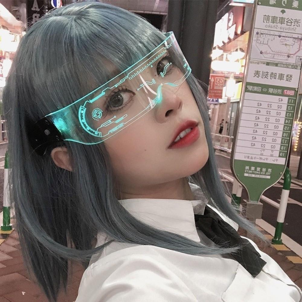 Colorful LED Luminous Glasses Acrylic Futurist Cyberpunk Glasses  Halloween Christmas