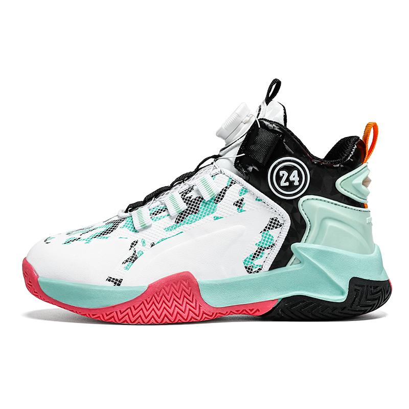 Pantofi noi de baschet pentru băieți pantofi pentru copii piele combat profesional pantofi de alergare buton rotativ antiderapanți pantofi sport