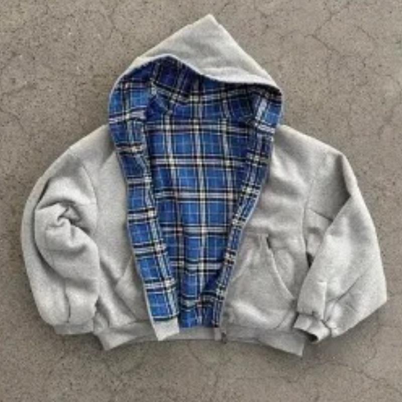 Primavera Autunno Cardigan Lento Giacca Maglione Giacca Streetwear Retro con Zip Quadrata Double-sided Felpa Uomo Donna