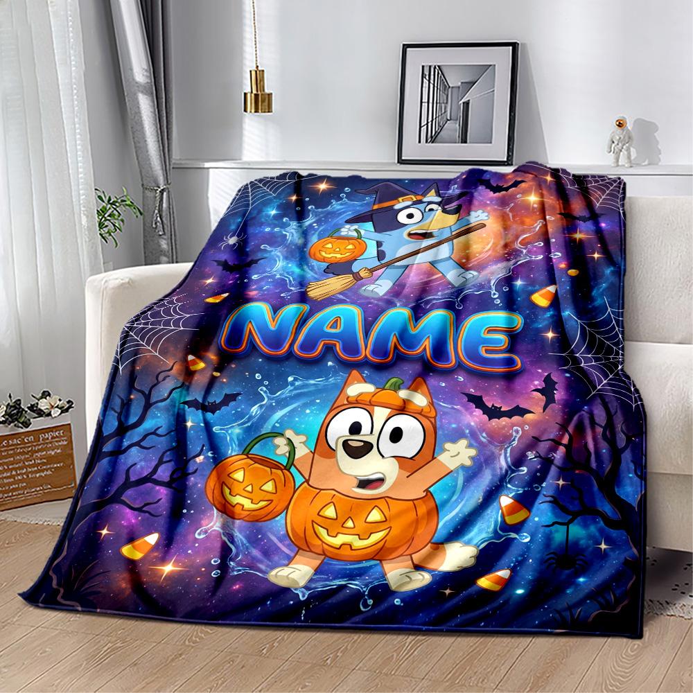 Halloween Friends Trick-or-treat Customize Your Name Blanket Gift Customizable Blanket Warmthful Decor Throw For Seaside Couch Livingroom Bedding