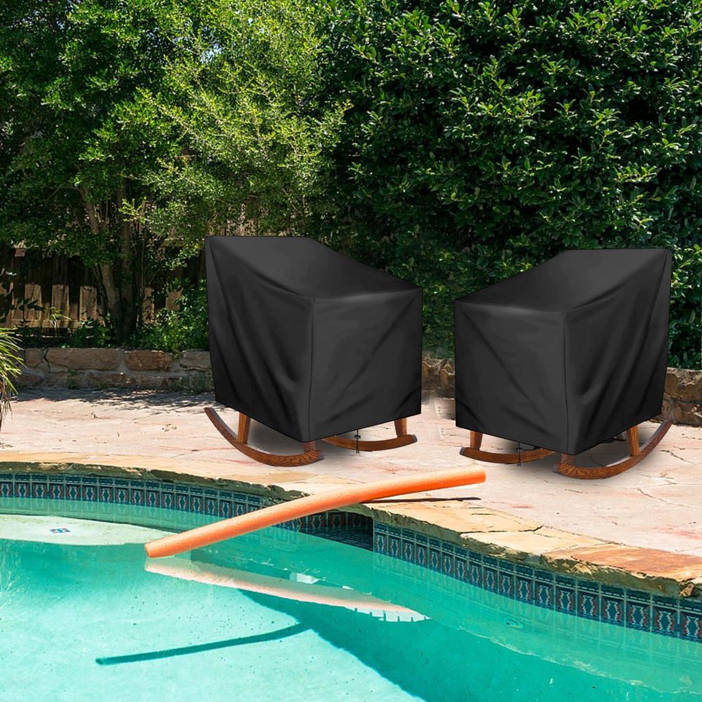 Outdoor Patio Rocking Chair Cover Yard Furniture Supplies Lawn Lounge Protector Cover For Homeowners Apartment Balcony Summer