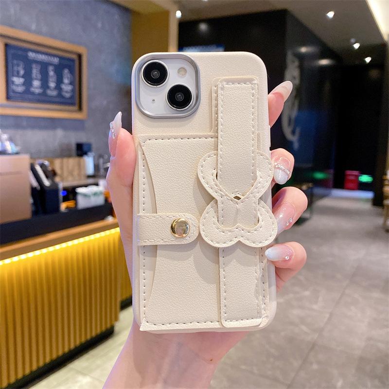 Applicable To Xiaomi Mi 15 Card Bag, Wrist Strap, Mobile Phone Case, Redmi NOTE14 Fashion Change Bag, Leather Pattern Protective Case.