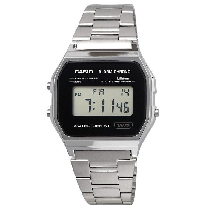 Casio Digital Watch Vintage Series A158WEA-1 Metal Band Unisex Black (Imported) Metal Band/Black A158WEA-1