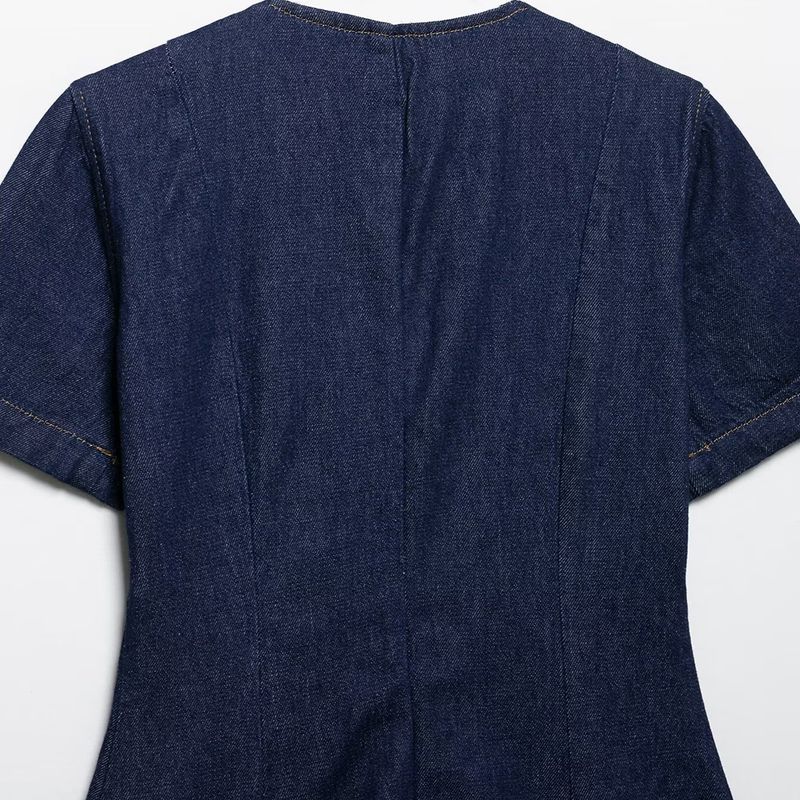 Kaslead New Women clothes Western Style Fashion Simple Denim Mini Dress 6147059 407