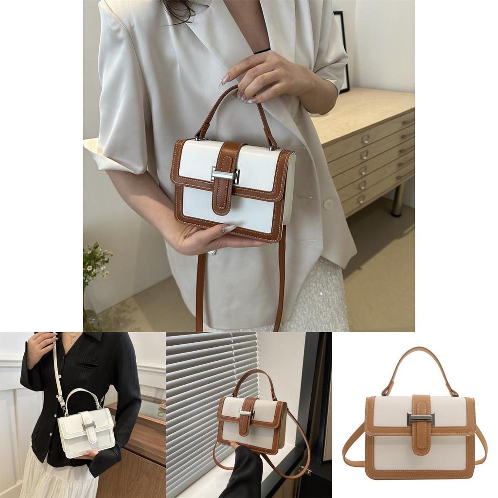 Chic Retro Women's Tote Bag In Classic Black White Brown And Khaki For Everyday Fashion