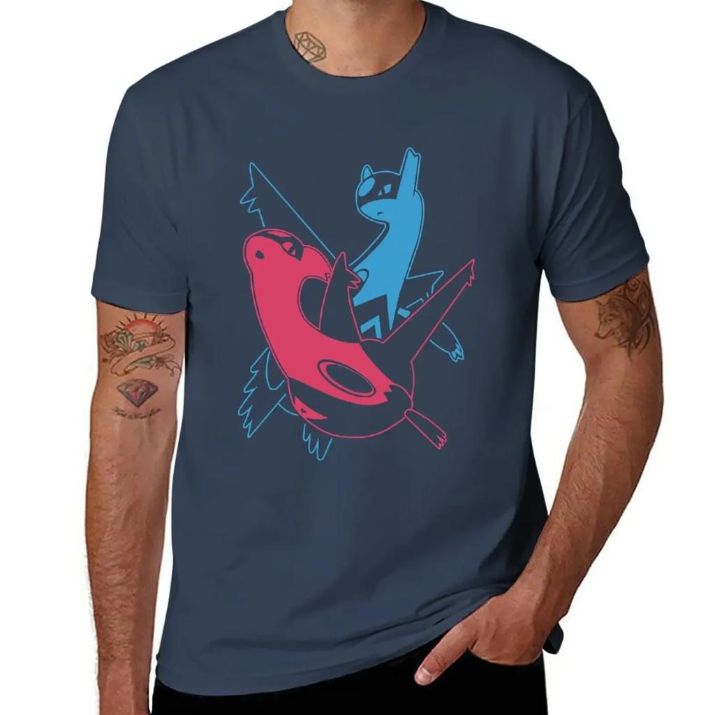 One Song Cute Eon Duo Latios and Latias - Pkmn Go Cute Gifts T-Shirt Blouse Clothes for Men Imagination Connecting Summer Tops