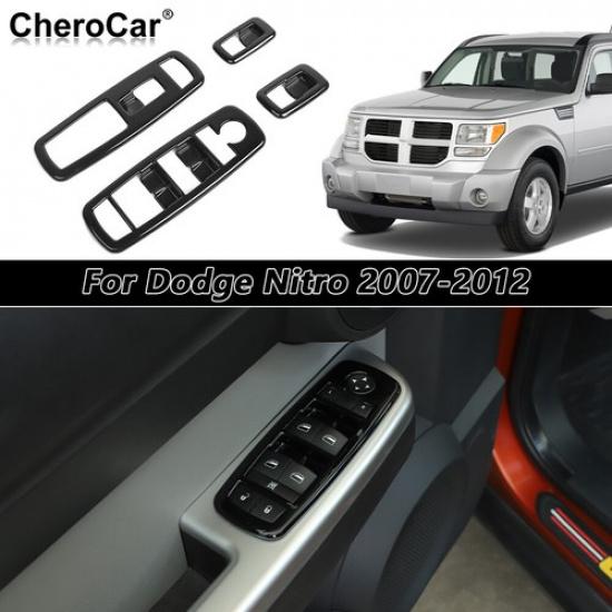 Black Window Lift Switch Button Trim Bezels for Dodge Nitro Jeep Liberty 2007-12