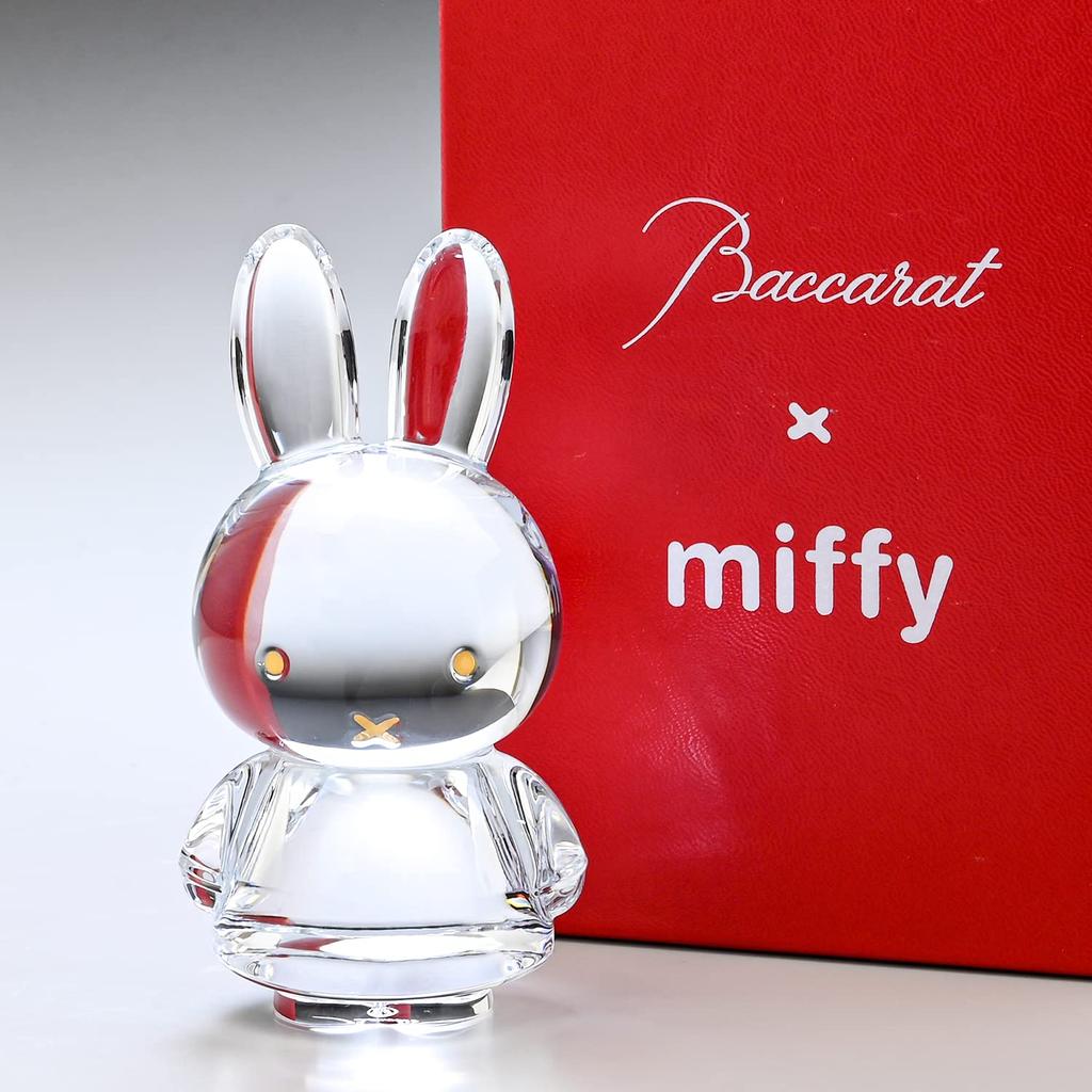 Baccarat 2022 Miffy Bunny Crystal Sculpture In Clear and 20k Gold, Rabbit (Zodiac Sign of the Rabbit), Item Number 2815127 [Parallel Import]