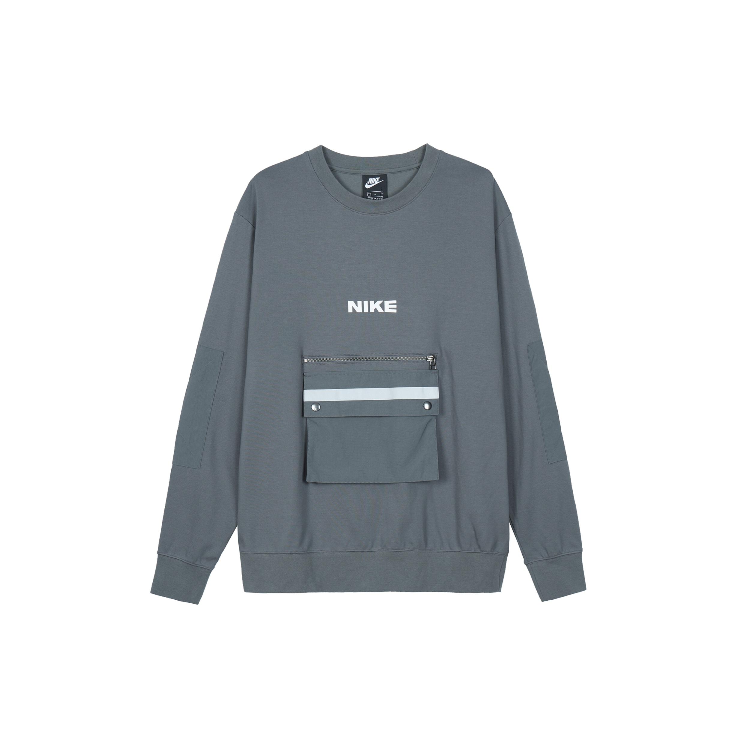 Nike Sportswear City Made Sports Causual Reflective Big Pocket Round Collar Male Grey Gray Men s DA0070-068 L